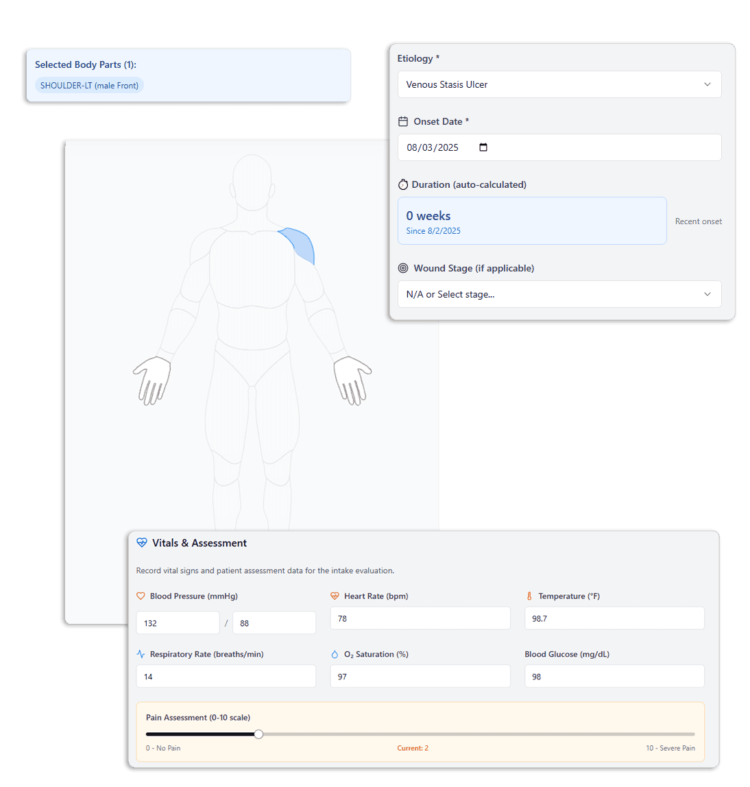 Medipyxis Mini wound care EHR documentation on mobile